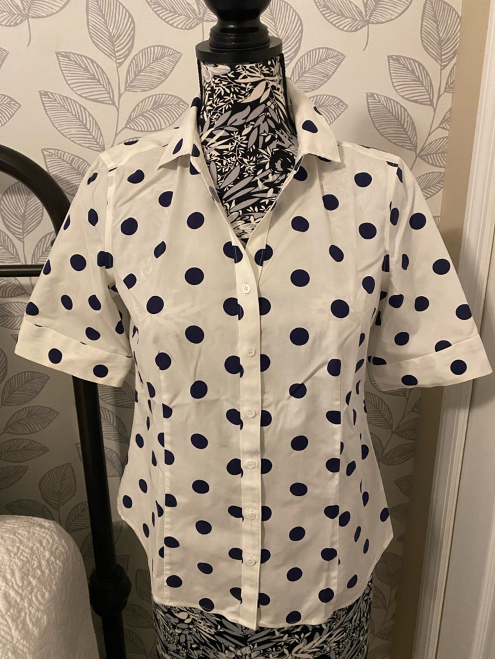 Bundle Talbots Perfect Elbow button down blouses in polka dot & paisley prints